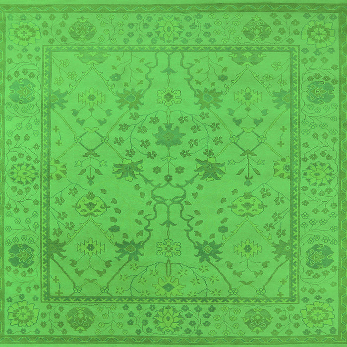 Square Oriental Green Industrial Rug, urb1664grn