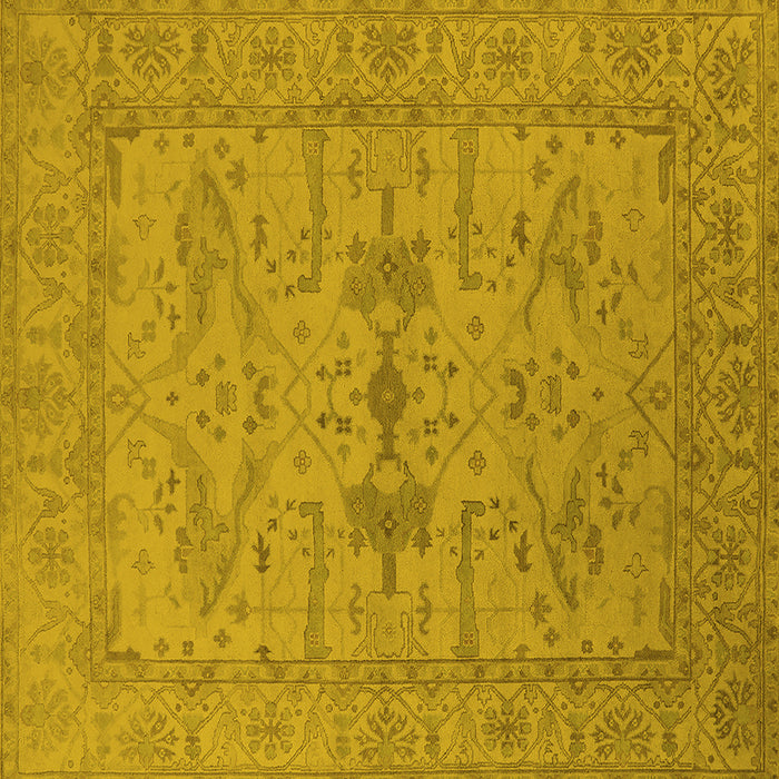 Square Oriental Yellow Industrial Rug, urb1665yw