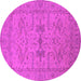 Round Oriental Pink Industrial Rug, urb1665pnk