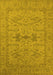 Machine Washable Oriental Yellow Industrial Rug, wshurb1665yw