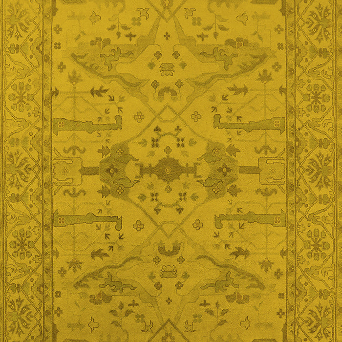 Machine Washable Oriental Yellow Industrial Rug, wshurb1665yw