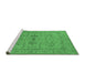 Sideview of Machine Washable Oriental Emerald Green Industrial Area Rugs, wshurb1665emgrn