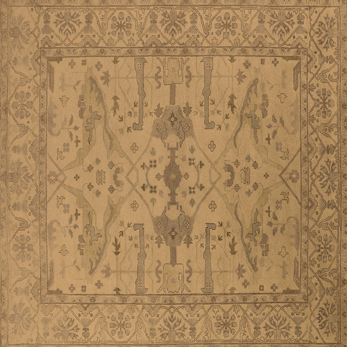 Square Oriental Brown Industrial Rug, urb1665brn