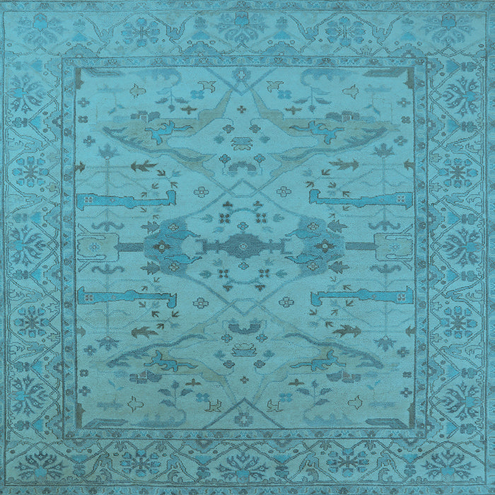 Square Oriental Light Blue Industrial Rug, urb1665lblu