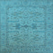 Square Oriental Light Blue Industrial Rug, urb1665lblu