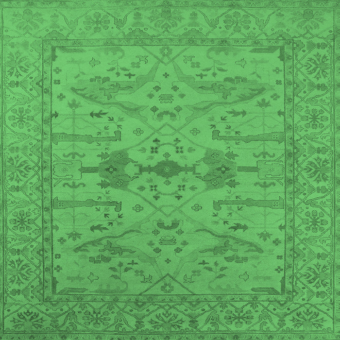 Square Oriental Emerald Green Industrial Rug, urb1665emgrn