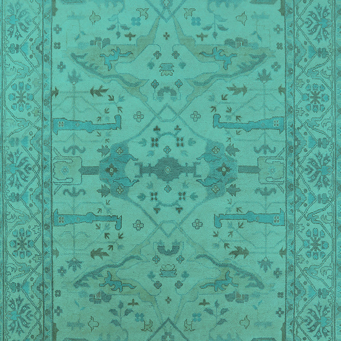 Machine Washable Oriental Turquoise Industrial Area Rugs, wshurb1665turq