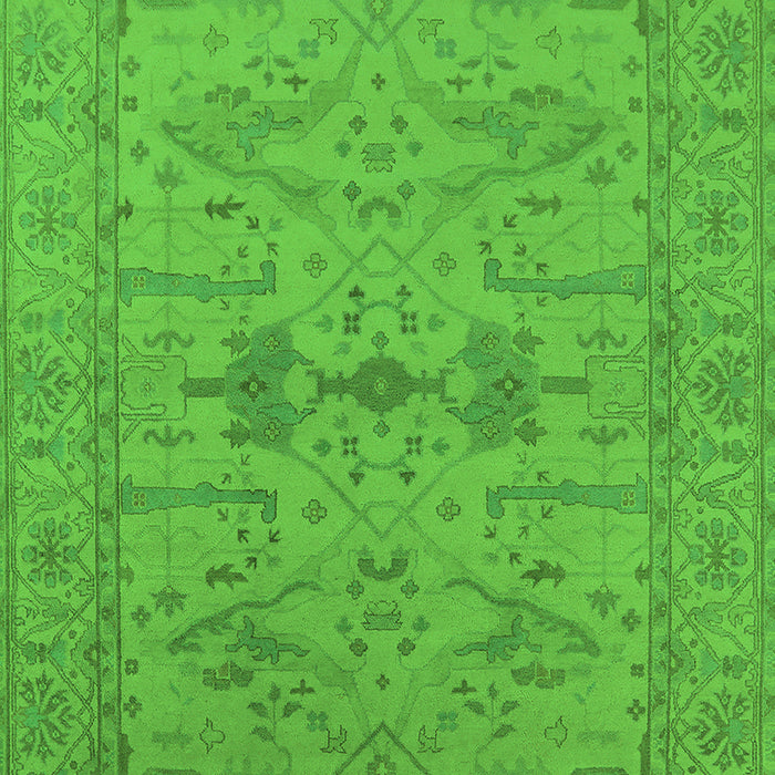 Machine Washable Oriental Green Industrial Area Rugs, wshurb1665grn