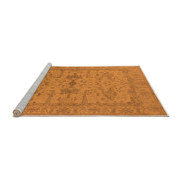 Sideview of Machine Washable Oriental Orange Industrial Area Rugs, wshurb1665org
