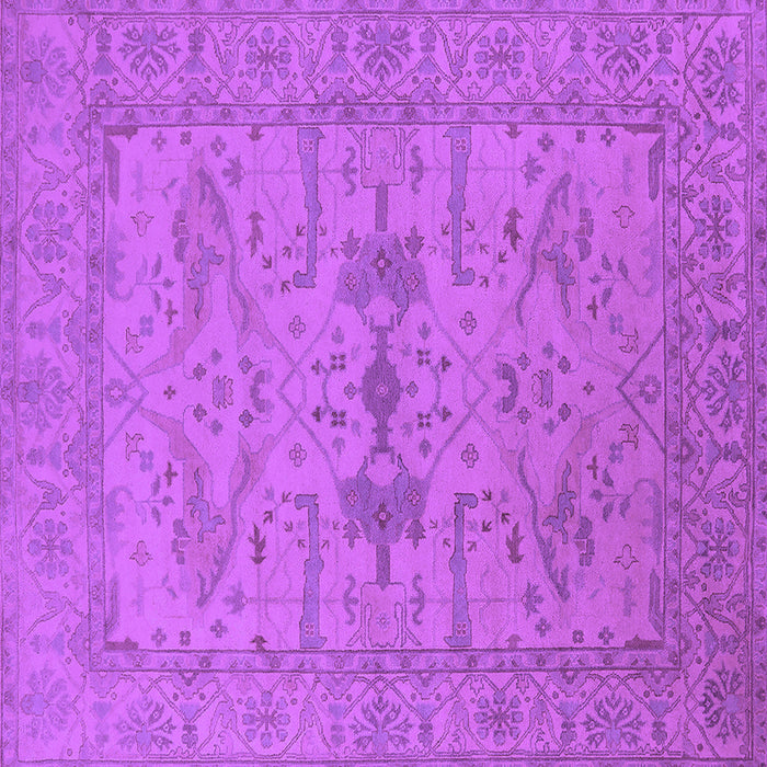 Square Machine Washable Oriental Purple Industrial Area Rugs, wshurb1665pur