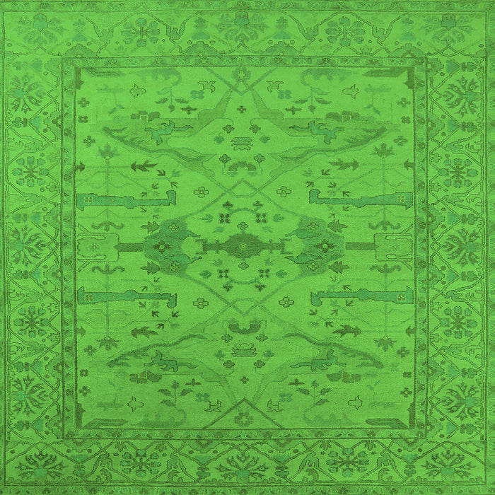 Square Oriental Green Industrial Rug, urb1665grn
