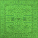 Square Oriental Green Industrial Rug, urb1665grn