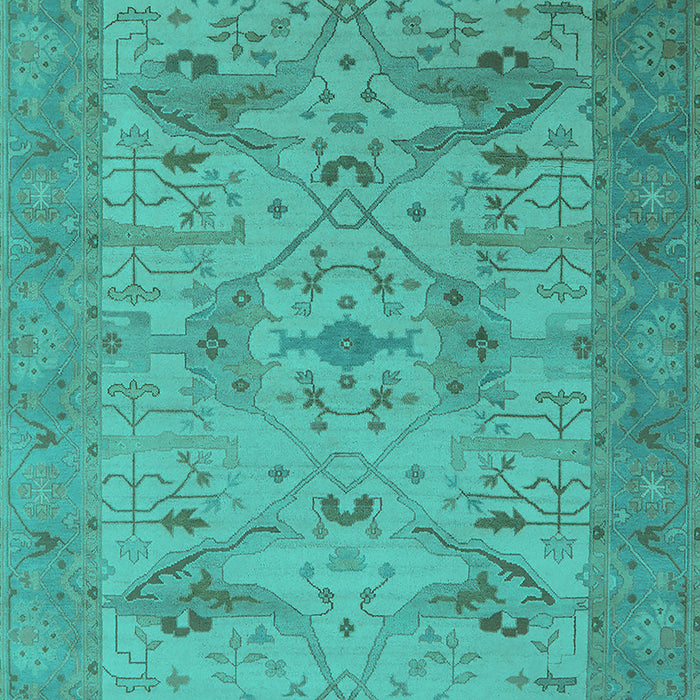 Machine Washable Oriental Turquoise Industrial Area Rugs, wshurb1666turq
