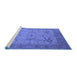 Sideview of Machine Washable Oriental Blue Industrial Rug, wshurb1666blu