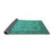 Sideview of Oriental Turquoise Industrial Rug, urb1666turq