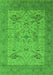 Machine Washable Oriental Green Industrial Area Rugs, wshurb1666grn