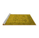 Sideview of Machine Washable Oriental Yellow Industrial Rug, wshurb1666yw