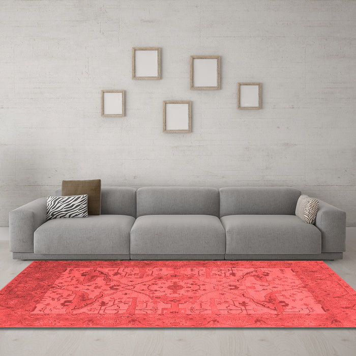 Industrial Red Washable Rugs