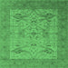 Square Oriental Emerald Green Industrial Rug, urb1666emgrn