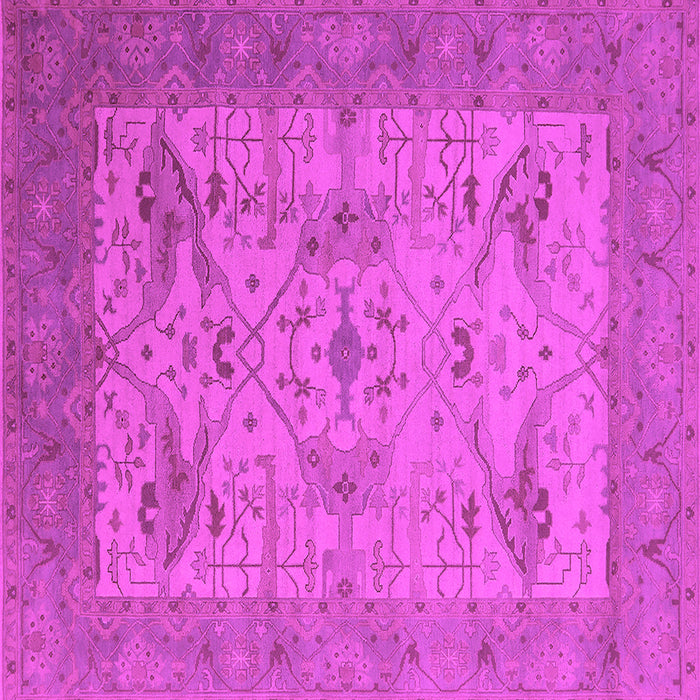 Square Machine Washable Oriental Pink Industrial Rug, wshurb1666pnk