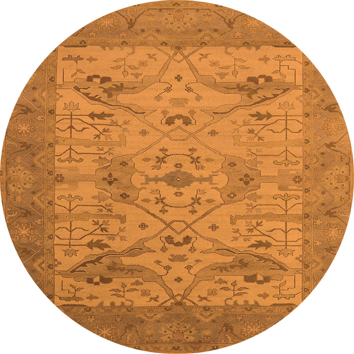 Round Oriental Orange Industrial Rug, urb1666org