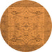 Round Oriental Orange Industrial Rug, urb1666org