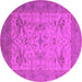 Round Oriental Pink Industrial Rug, urb1666pnk