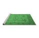 Sideview of Machine Washable Oriental Emerald Green Industrial Area Rugs, wshurb1666emgrn