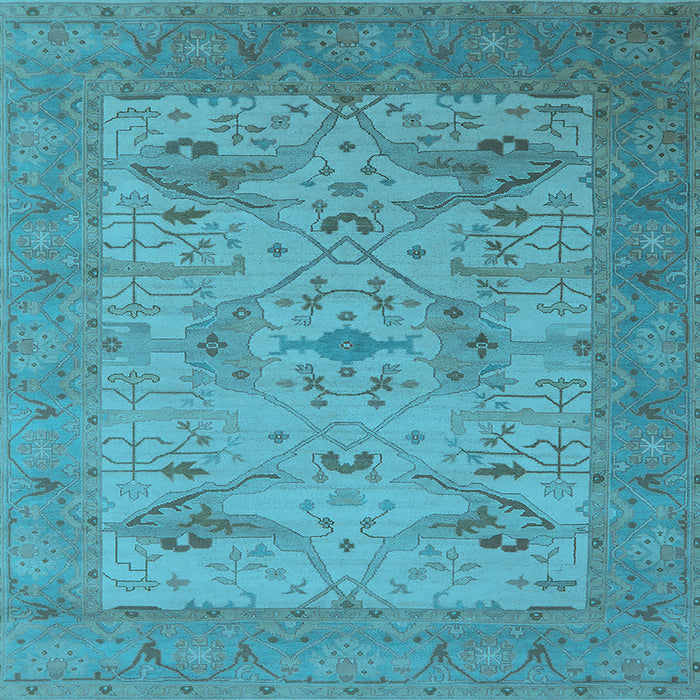 Square Oriental Light Blue Industrial Rug, urb1666lblu