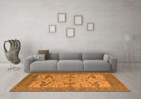 Machine Washable Oriental Orange Industrial Rug, wshurb1667org