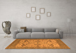 Machine Washable Oriental Orange Industrial Area Rugs in a Living Room, wshurb1667org