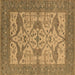 Square Machine Washable Oriental Brown Industrial Rug, wshurb1667brn