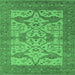 Square Oriental Emerald Green Industrial Rug, urb1667emgrn