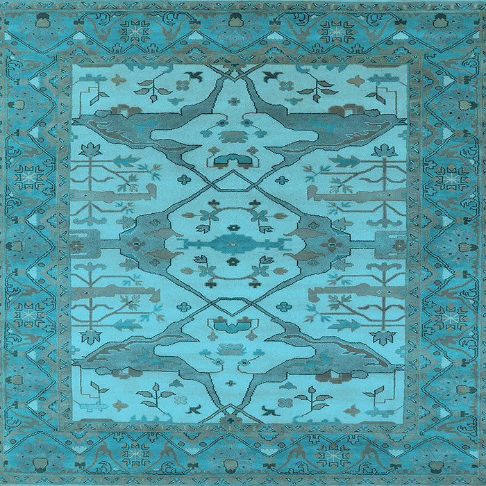Square Oriental Light Blue Industrial Rug, urb1667lblu