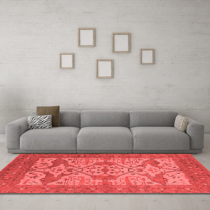 Industrial Red Washable Rugs