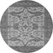 Round Oriental Gray Industrial Rug, urb1667gry