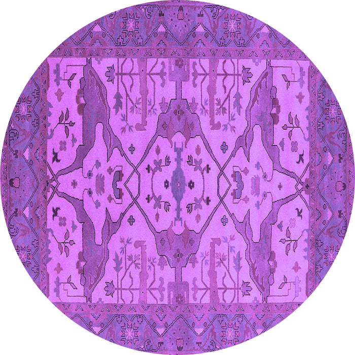 Round Oriental Purple Industrial Rug, urb1667pur