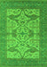 Machine Washable Oriental Green Industrial Area Rugs, wshurb1667grn