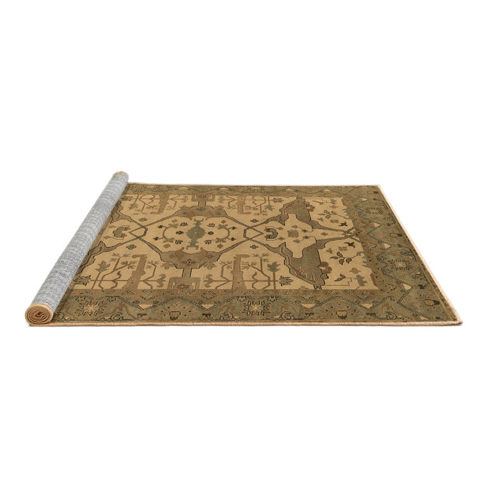 Sideview of Machine Washable Oriental Brown Industrial Rug, wshurb1667brn