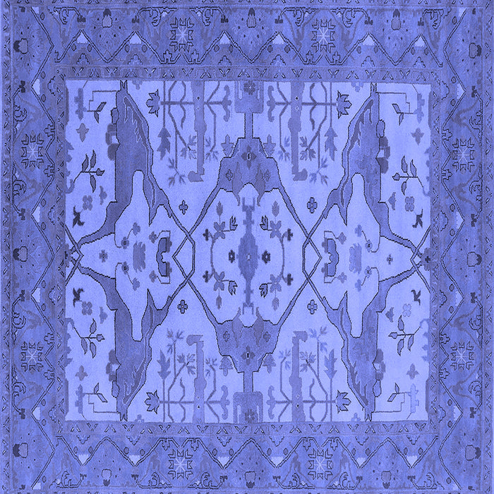 Square Machine Washable Oriental Blue Industrial Rug, wshurb1667blu