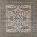 Square Mid-Century Modern Rosy Brown Pink Oriental Rug, urb1667