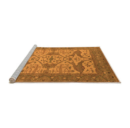 Sideview of Machine Washable Oriental Orange Industrial Area Rugs, wshurb1667org