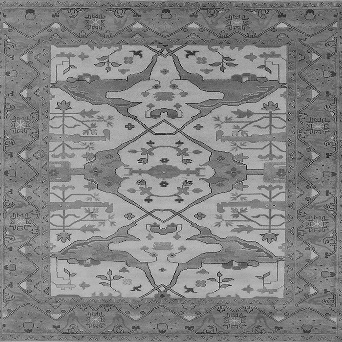 Square Machine Washable Oriental Gray Industrial Rug, wshurb1667gry