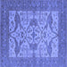 Square Oriental Blue Industrial Rug, urb1667blu