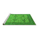 Sideview of Machine Washable Oriental Green Industrial Area Rugs, wshurb1667grn