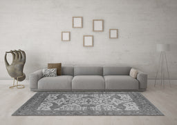 Machine Washable Oriental Gray Industrial Rug in a Living Room,, wshurb1667gry