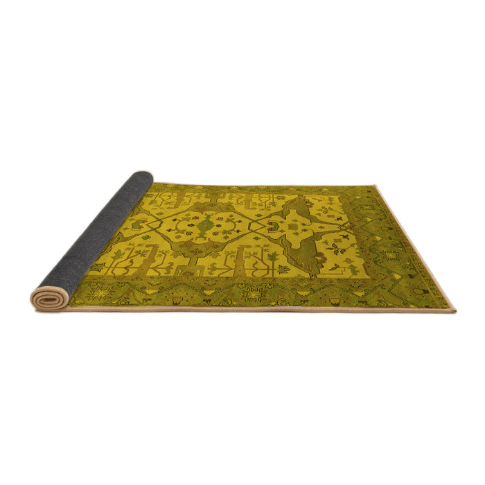 Sideview of Oriental Yellow Industrial Rug, urb1667yw