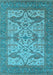 Machine Washable Oriental Light Blue Industrial Rug, wshurb1667lblu