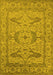 Machine Washable Oriental Yellow Industrial Rug, wshurb1668yw