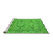 Sideview of Machine Washable Oriental Green Industrial Area Rugs, wshurb1668grn